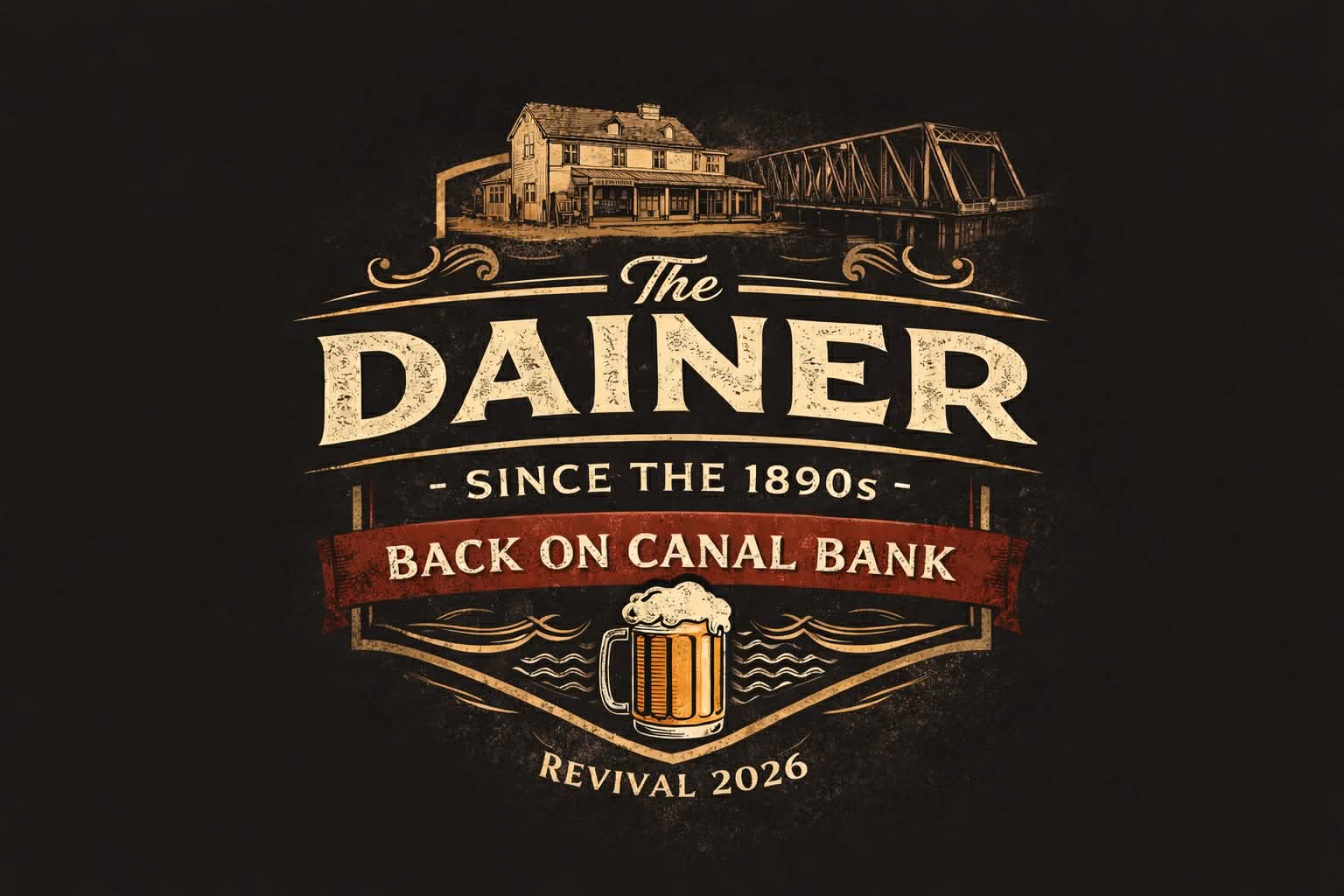 The Dainer brand mark for the Canal Bank diner revival